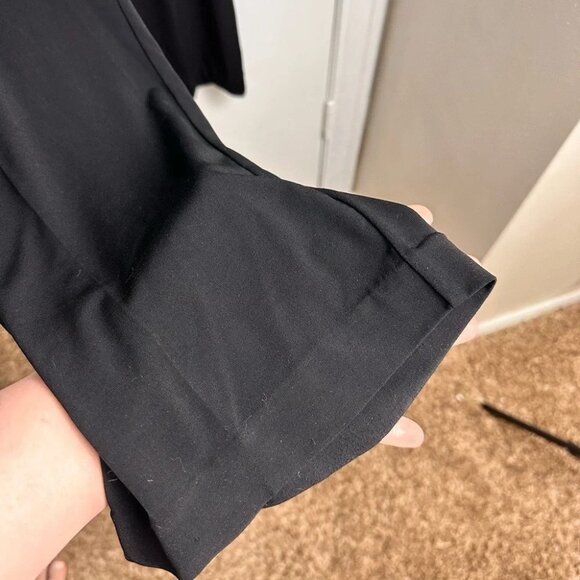 Express Women Stretchy Black Wide Leg Pocket Mid Rise Pants size 0 Regular #0644 - Picture 4 of 10